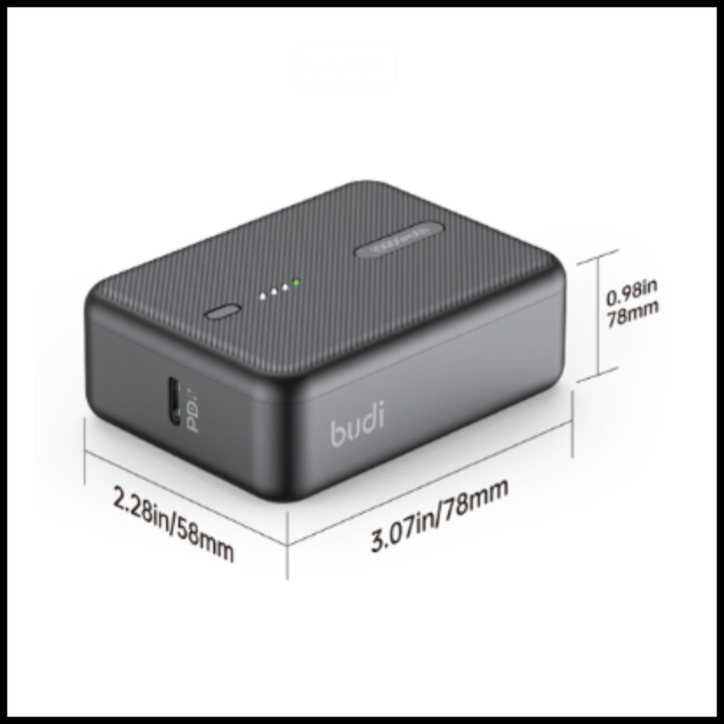 For Budi 10000mAh 20W PD+QC3.0 Mini Pocket Power Bank Fast Charging