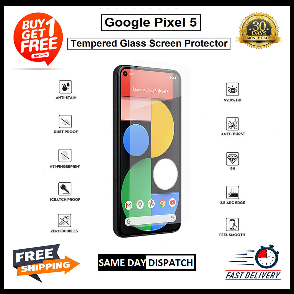 2 Pack Of Google Pixel 4/ 4A 4G-5G / 4XL / 5 /6 /6A /7 Tempered Glass Protector