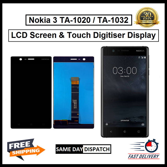 For Nokia 3 / TA-1020 LCD Screen Display Touch Digitizer Replacement Assembly 