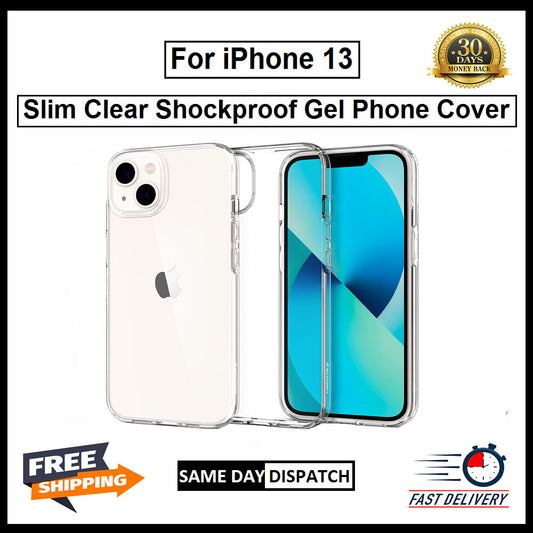 For Apple iPhone 13 Slim Clear Shockproof Gel Phone Cover