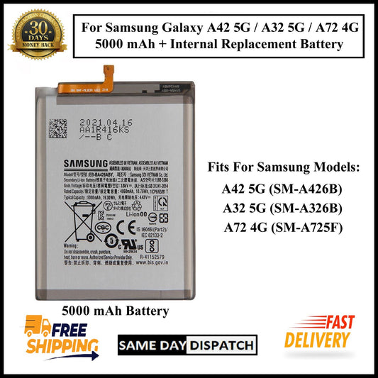 For Samsung Galaxy A42 5G /A32 5G /A72 4G 5000mAh+ Internal Replacement Battery