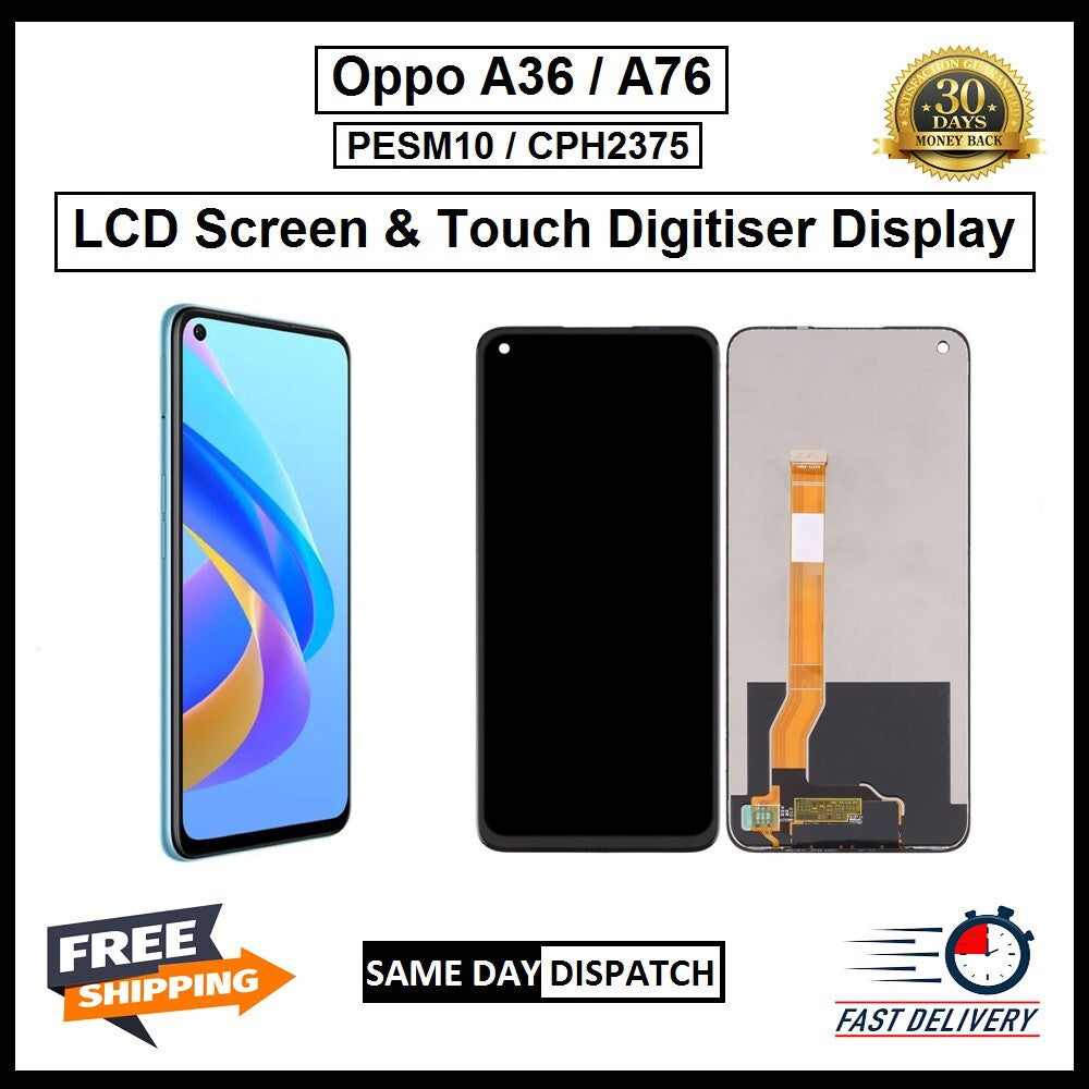 For Oppo A36 / A76 LCD Display Screen Touch Digitizer Replacement