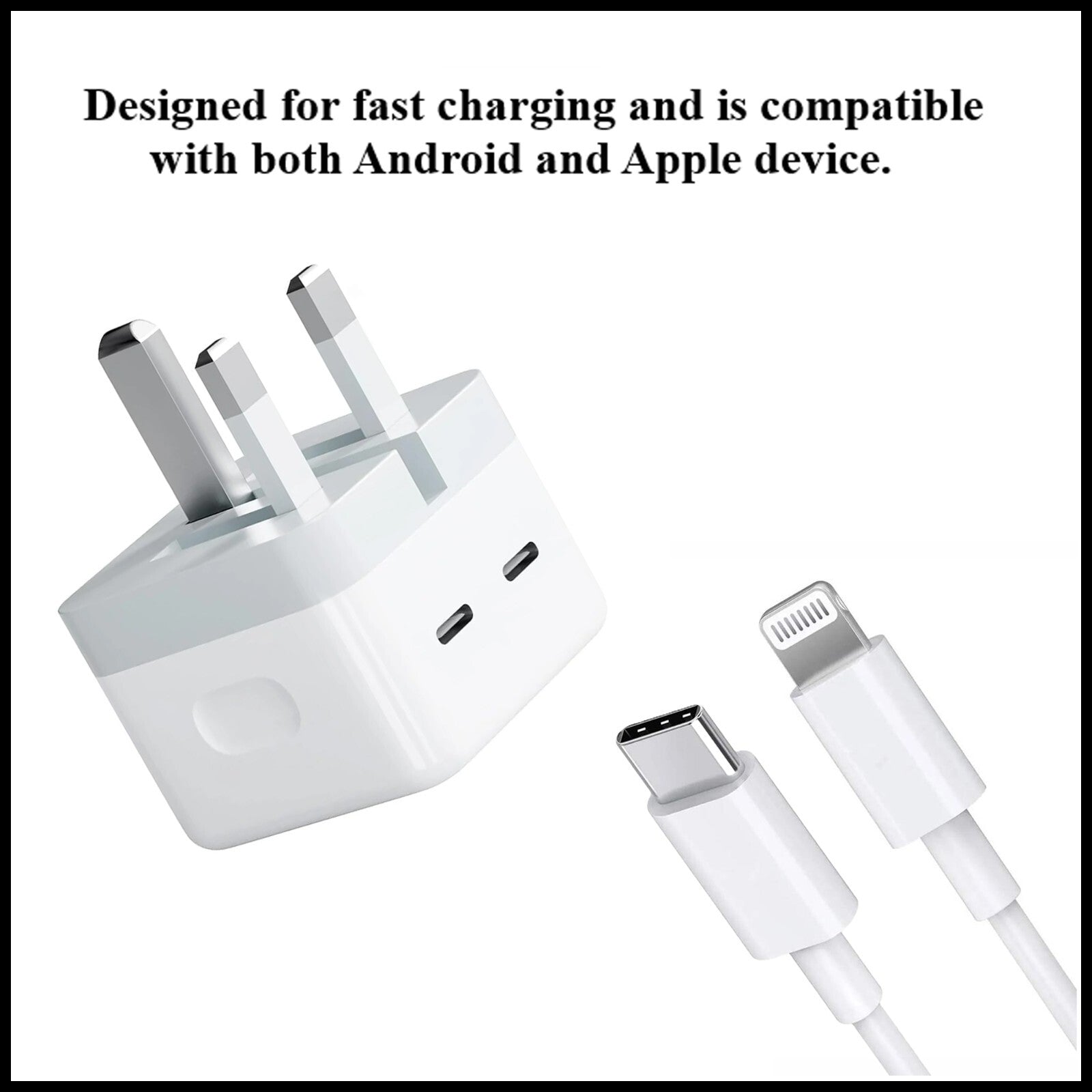 For Dadu 50W Type-C Power Adapter With Type-C to iPhone Fast Charger Cable