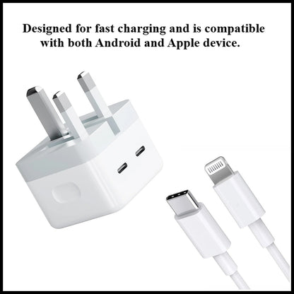 For Dadu 50W Type-C Power Adapter With Type-C to iPhone Fast Charger Cable