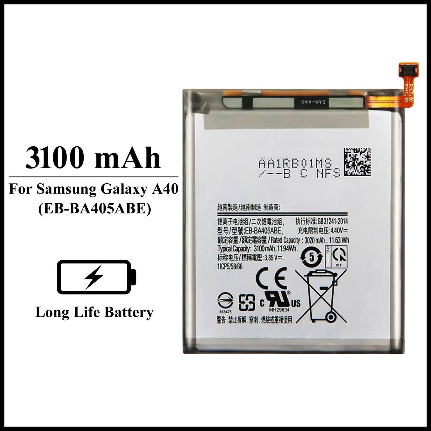 For Samsung Galaxy A40 / ( SM-A405F ) 3100mAh+ Internal Replacement Battery