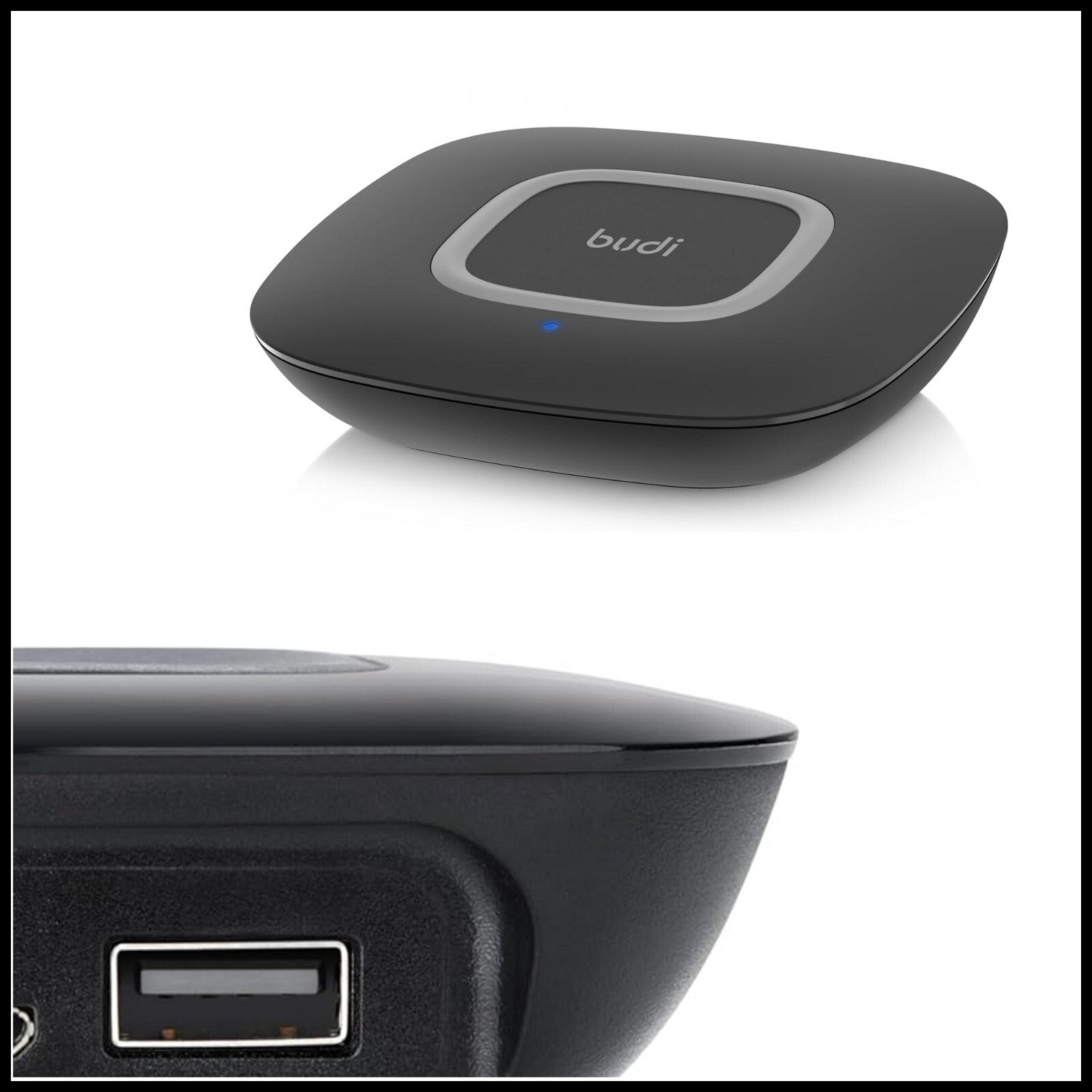 For Budi Wireless Charger Fast Charging Pad 15W/10W/7.5W/5W With Dual USB Ports