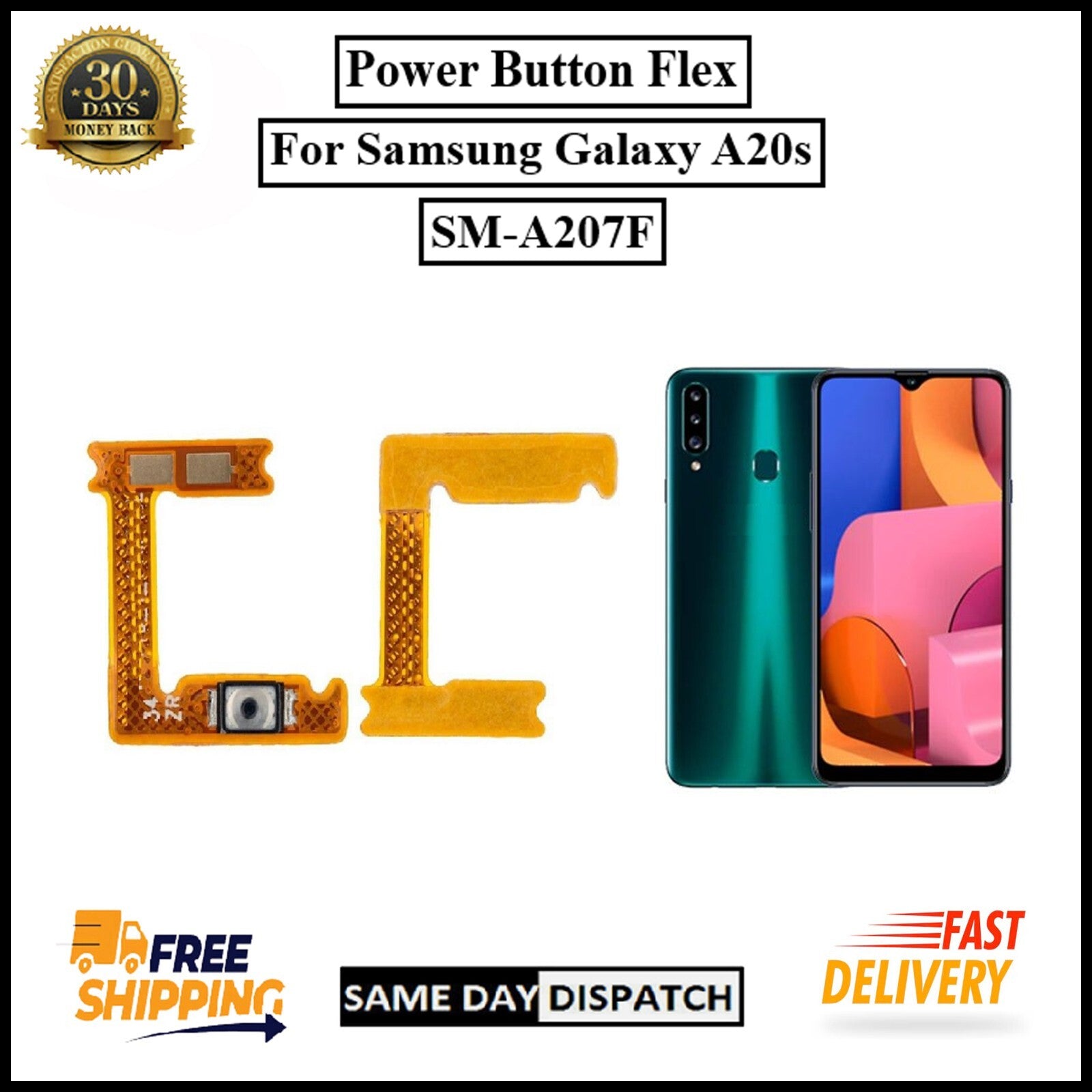 For Samsung Galaxy A20s / SM-A207F Power Button Flex Cable Replacement