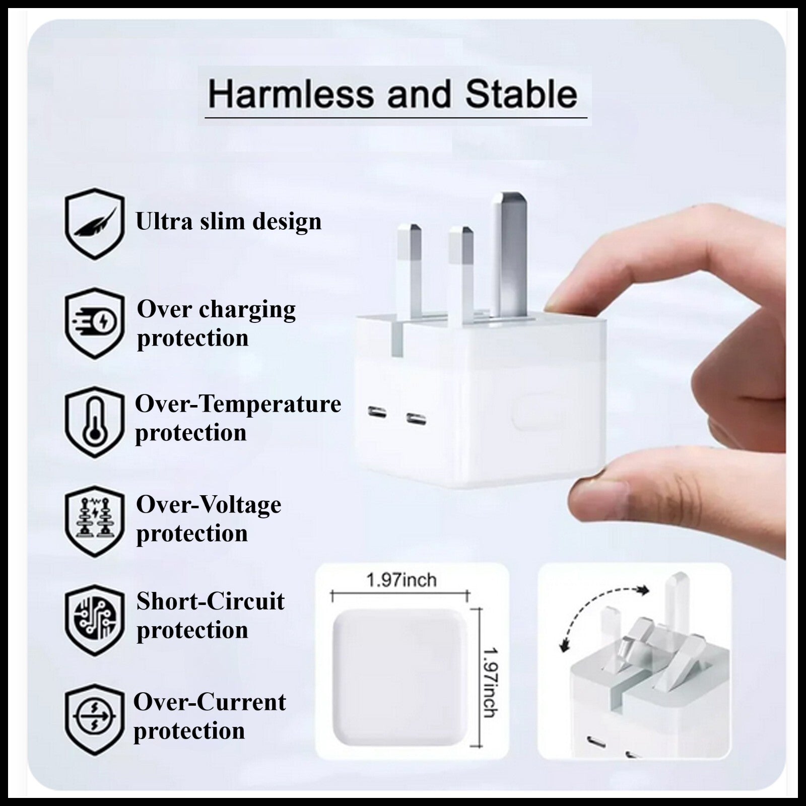 For Dadu 50W Type-C Power Adapter With Type-C to Type-C Fast Charger Cable
