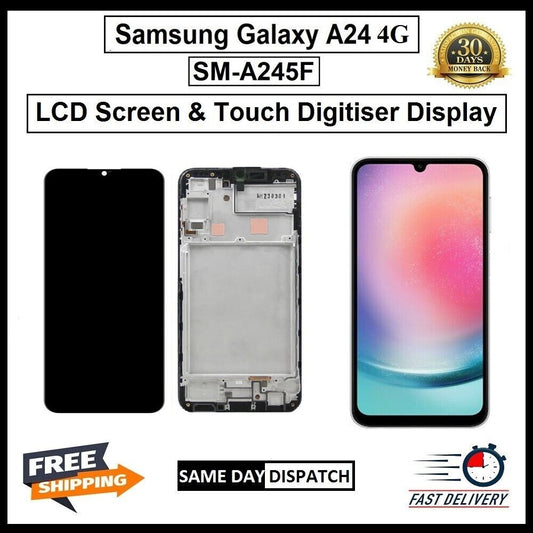 For Samsung Galaxy A24 4G / A245F Black Touch Screen LCD Replacement