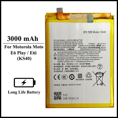 Motorola Moto E6 Play XT2029 / E6i (KS40) 3000mAh+ Internal Replacement Battery