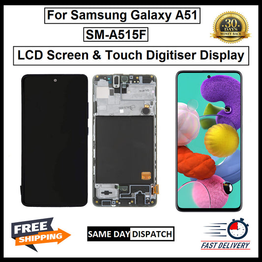 For Samsung Galaxy A51 / SM-A515F LCD With Frame Display Screen Replacement