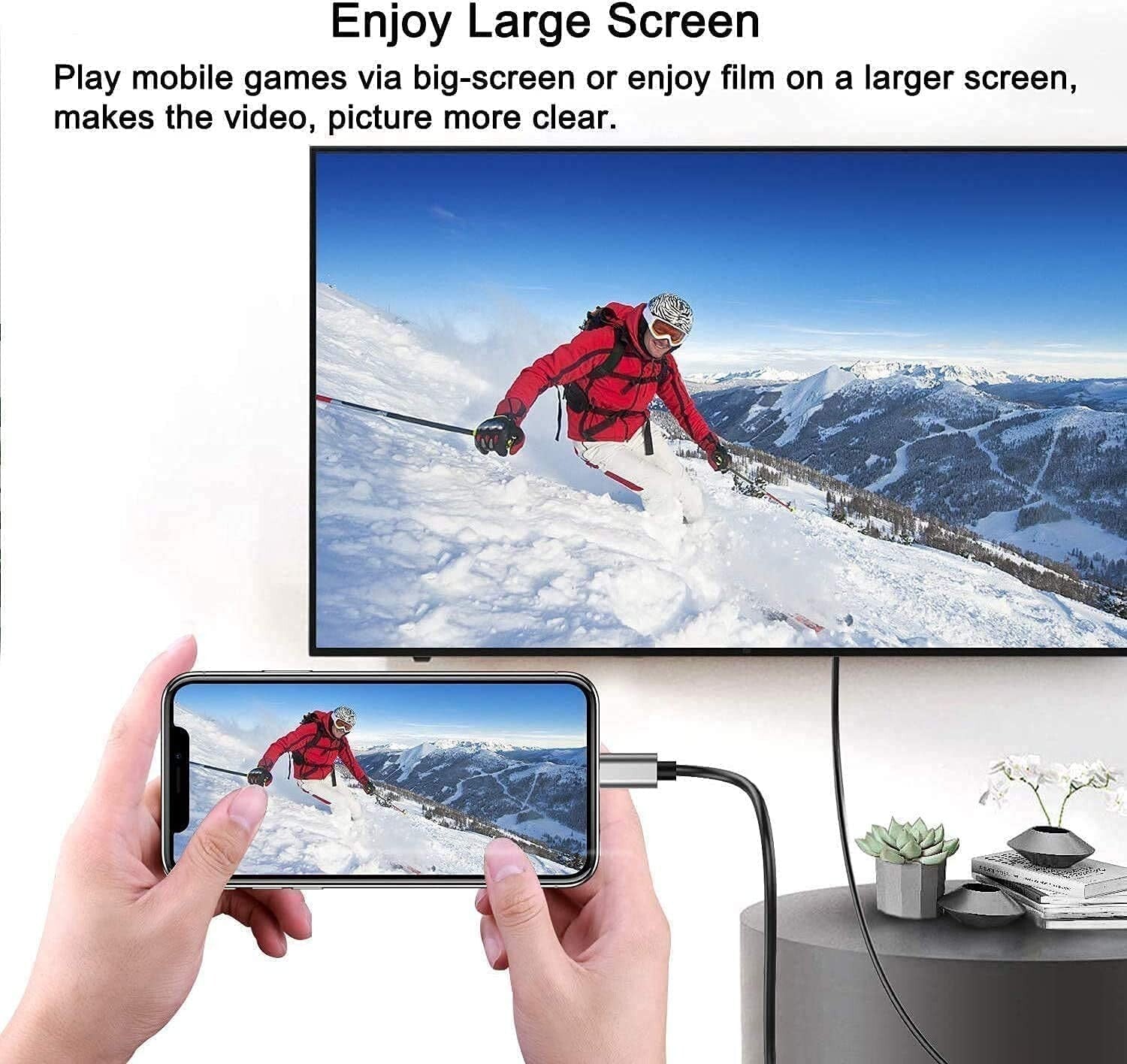 For Onten  iPhone to HDMI Cable Connector Adapter Screen Mirroring-2M