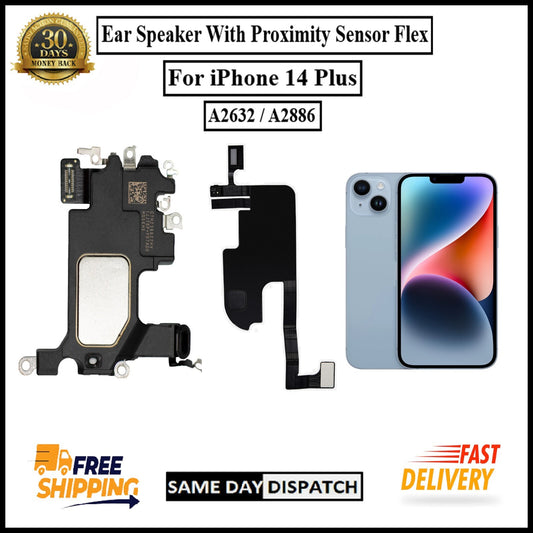For iPhone 14 Plus Ear Speaker Sensor With Proximity Mic Earpiece Sensor Flex
