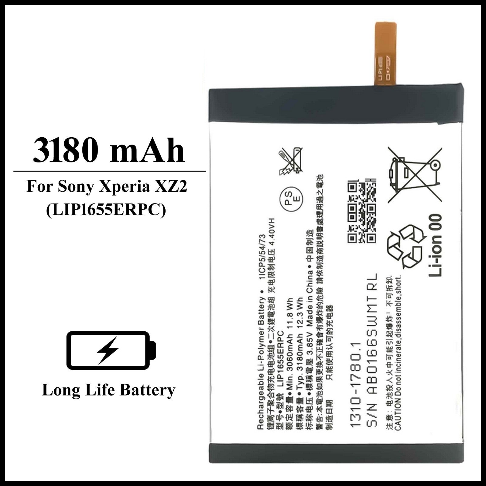 For Sony Xperia XZ2 LIP1655ERPC/H8266,H8216,H8296,H8276(3180mAh)Internal Battery