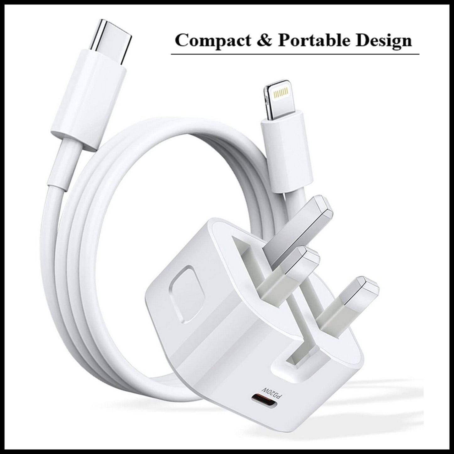 For Dadu 20W USB-C Power Adapter With Type-C to iPhone Fast Charger Cable