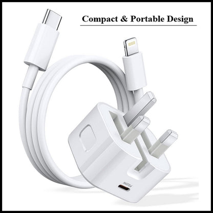 For Dadu 20W USB-C Power Adapter With Type-C to iPhone Fast Charger Cable
