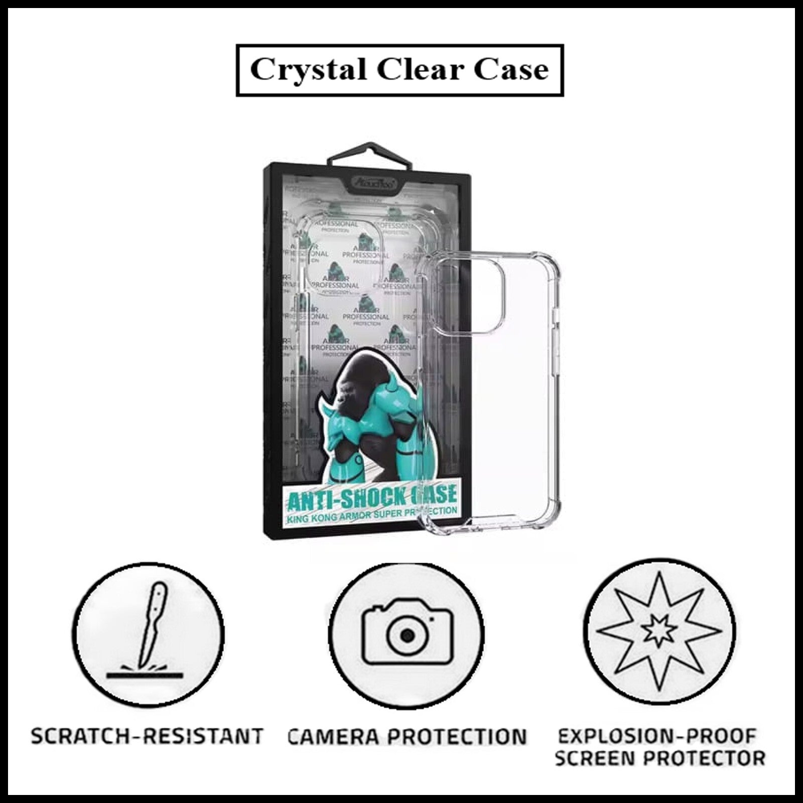 For Apple iPhone 15 King Kong Anti Burst & Silicon Shockproof Case Cover