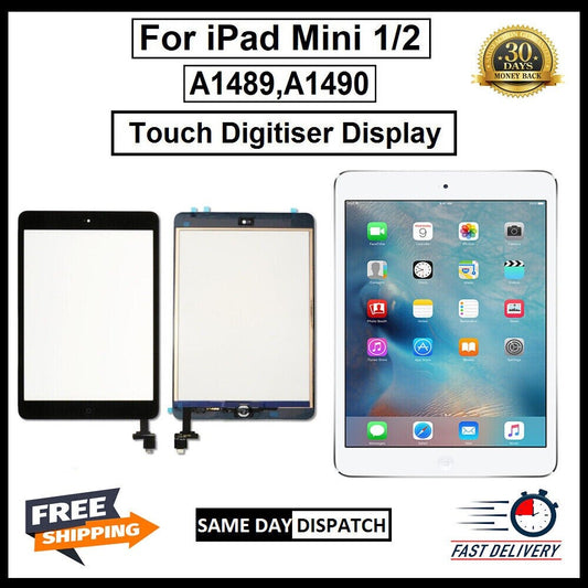 For iPad Mini 1/2 A1489 A1490 Touch Screen Digitizer Replacement &IC Home Button