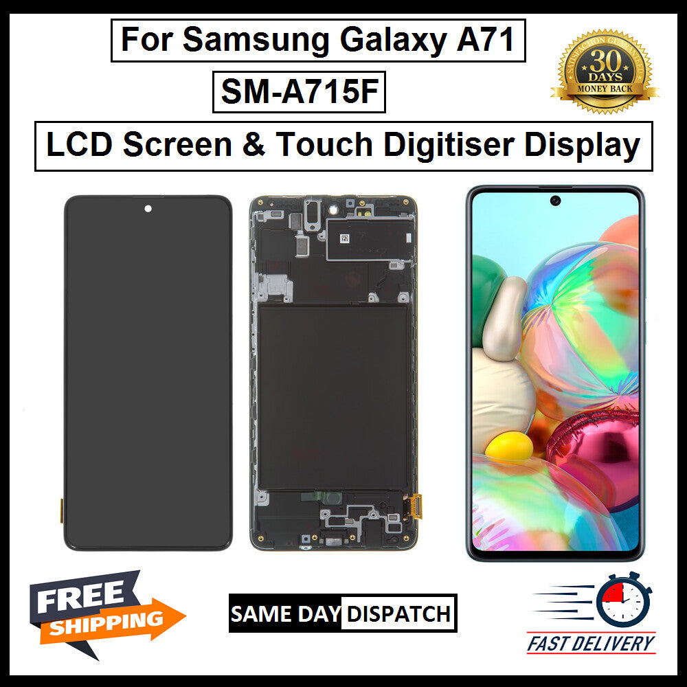 For Samsung Galaxy A71 / SM-A715F LCD With Frame Display Screen Replacement