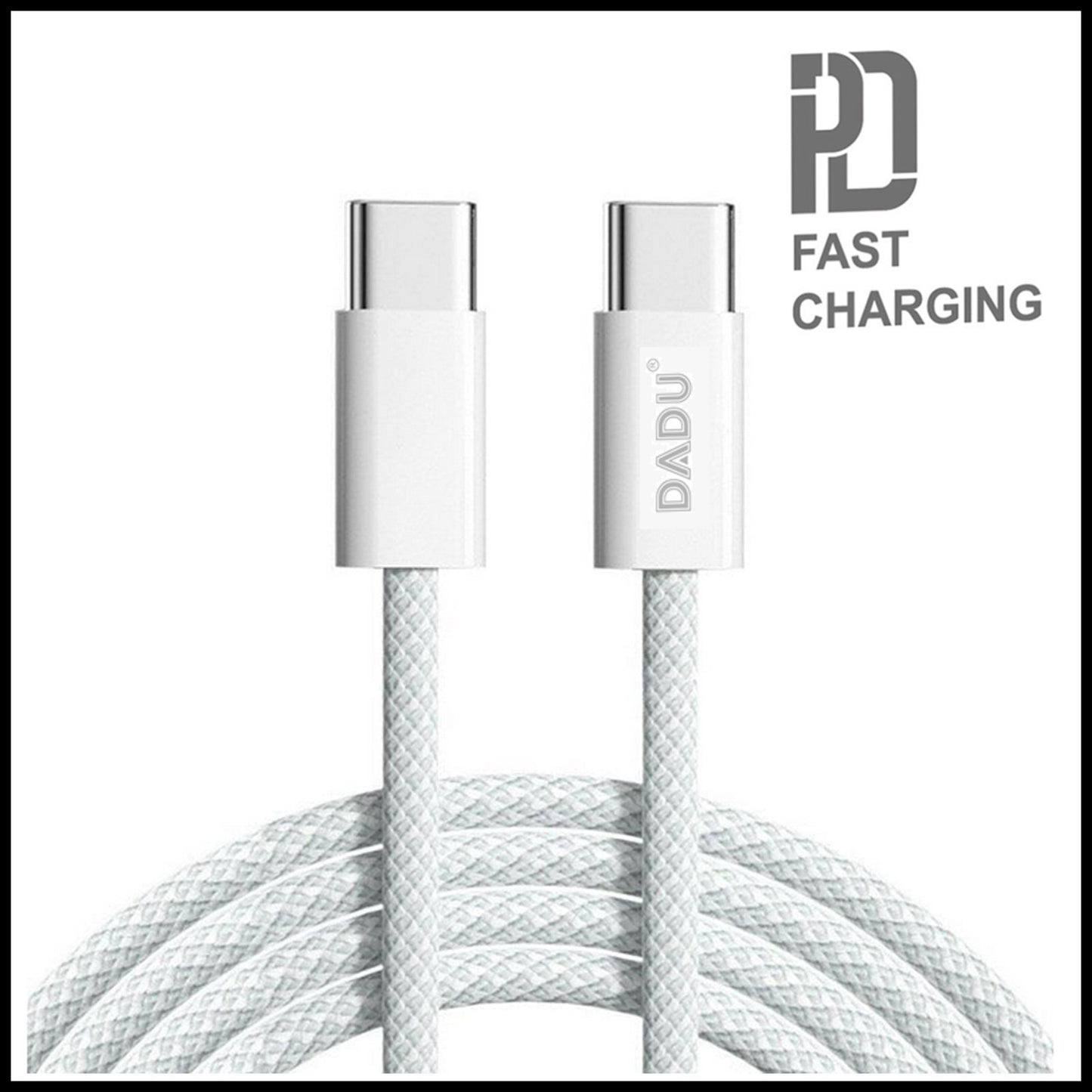 For Dadu 60W Type-C to Type-C PD Super Fast Nylon Braided Fast Charging Cable-1M