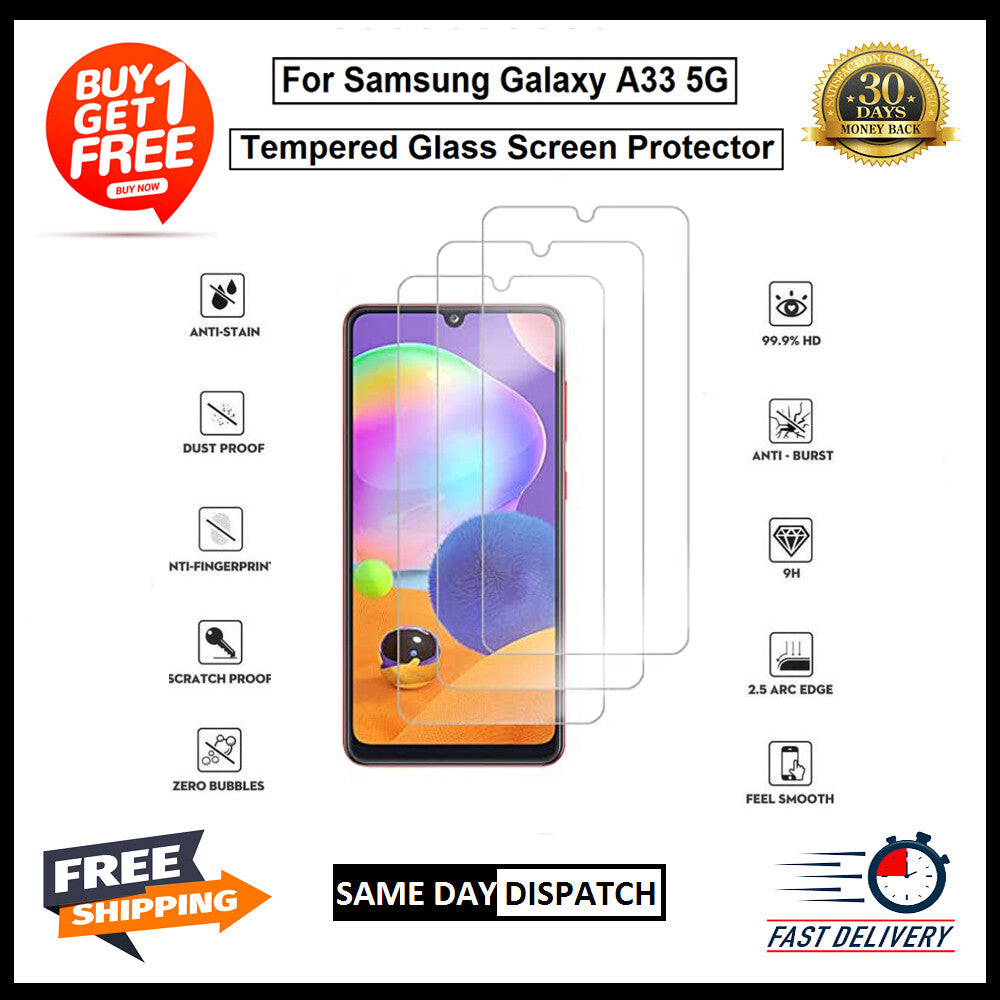 For Samsung Galaxy A03 Core/ A13/ A23/ A33 5G/ A53 5G/ A73 5G Tempered Protector