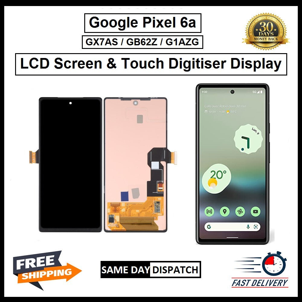 For Google Pixel 6A / GX7AS/GB62Z/G1AZG LCD Display Touch Digitizer Replacement