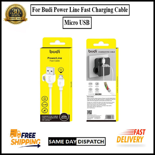 For Budi Micro to USB Fast Charging Cable For Android & Mobile Device 1M