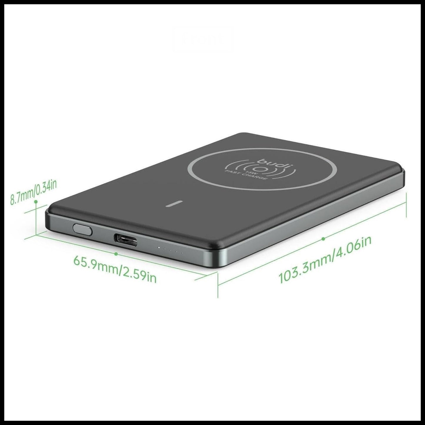 For Budi 5000mAh Ultra Thin Magnetic 20W PD + Wireless Power Bank- 15W Wireless