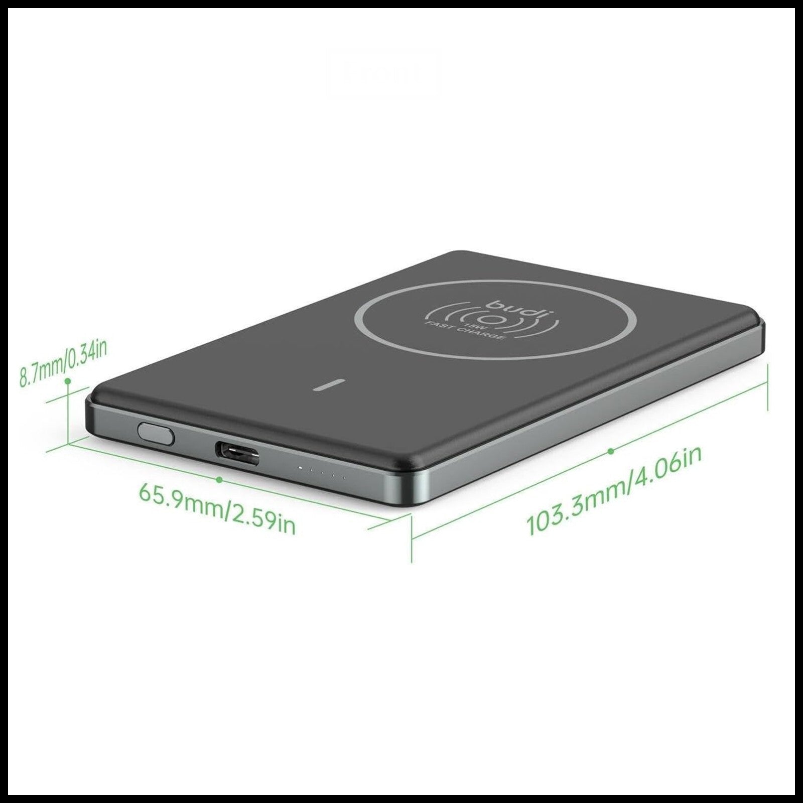 For Budi 5000mAh Ultra Thin Magnetic 20W PD + Wireless Power Bank- 15W Wireless