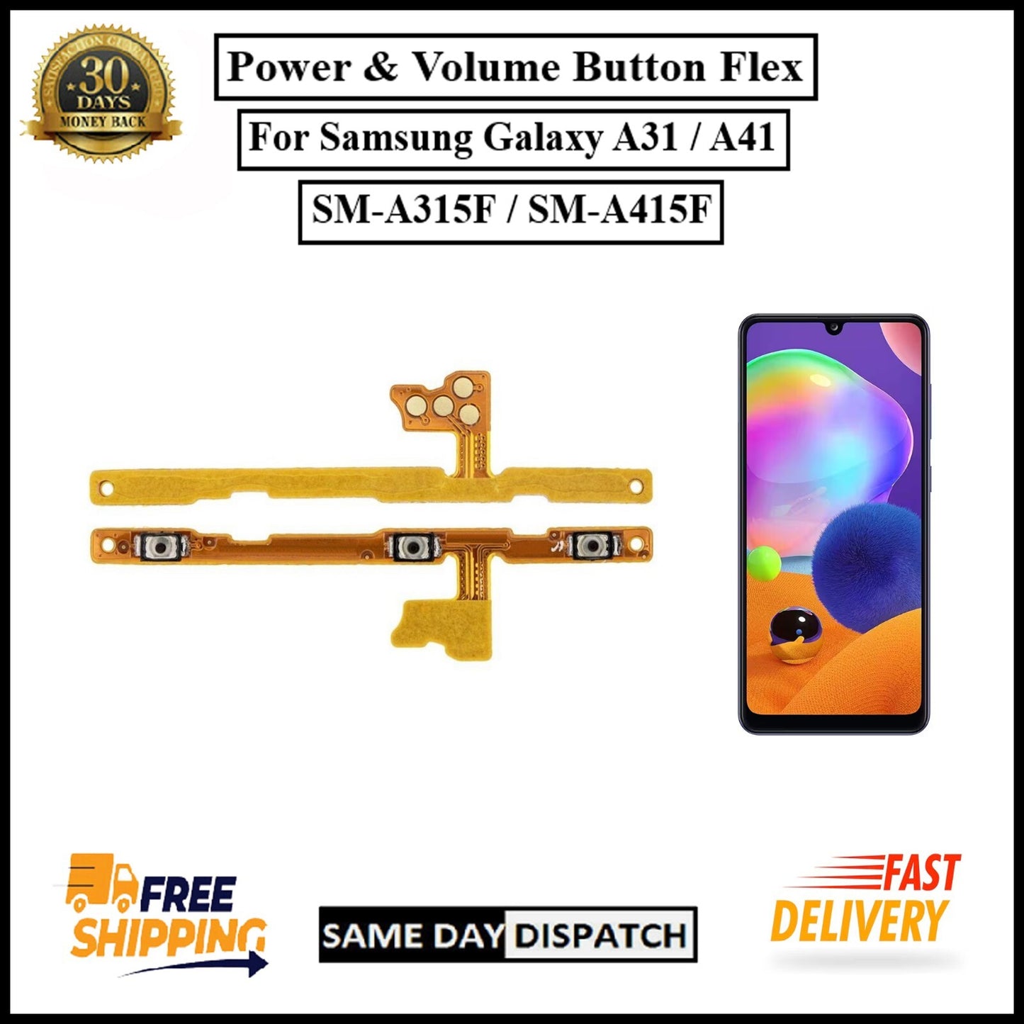 For Samsung Galaxy A31 / A41 (A315F/A415F) Power Flex Cable &Volume Button Flex
