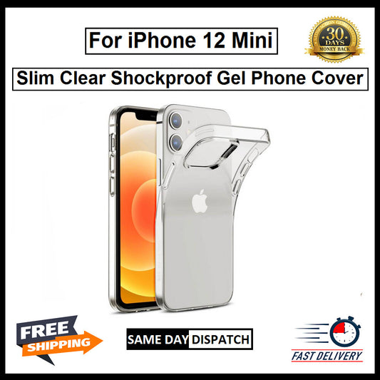 For Apple iPhone 12 Mini Slim Clear Shockproof Gel Phone Cover