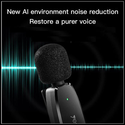 For YESIDO Lavalier Wireless For iPhone Lighting Microphone For Recording Vlog
