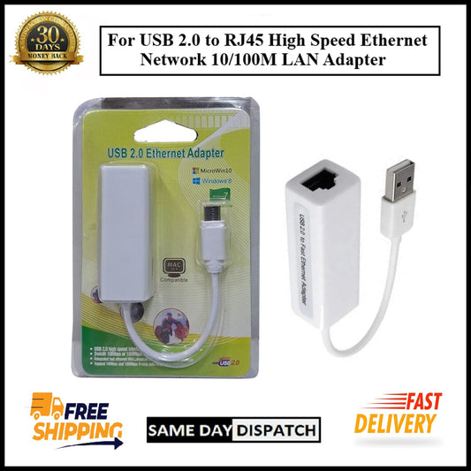 For USB 2.0 to RJ45 High Speed Ethernet Network 10/100Mbps LAN Converter Adapter