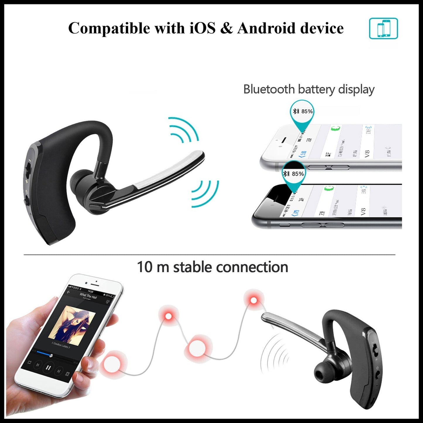 HOCO Wireless E15 Rede Business Bluetooth Earphones With Premium Sound Quality