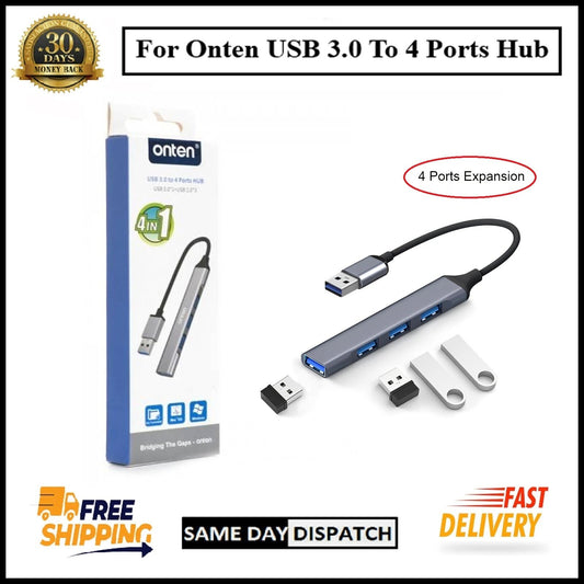 For Onten USB 3.0 to 4 Ports USB Hub High Speed Splitter Adapter