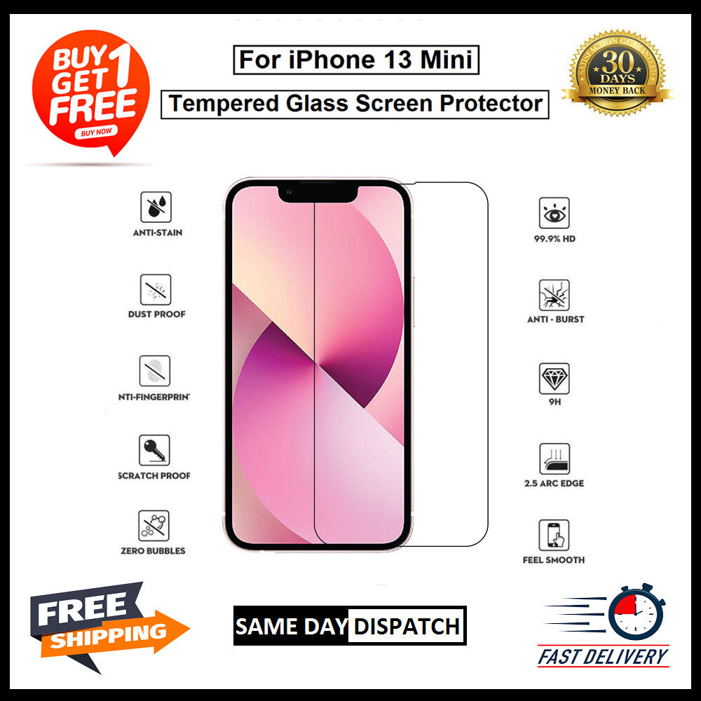 2 Pack Of For iPhone 13 mini / 13 / 13 Pro / 13 Pro max Tempered Glass Protector