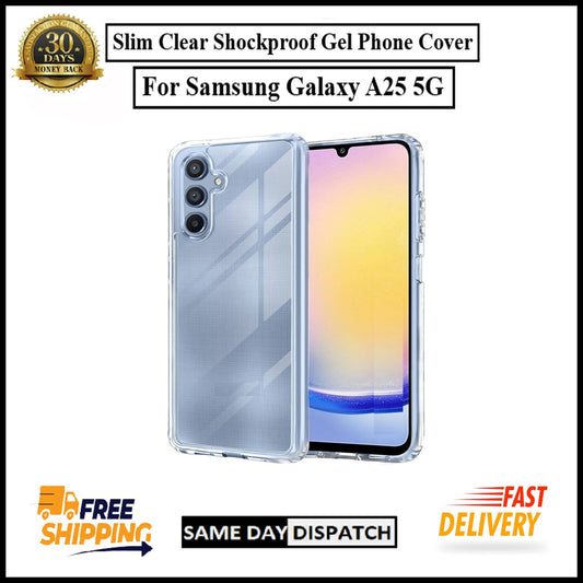 For Samsung Galaxy A25 5G Slim Clear Shockproof Gel Phone Cover