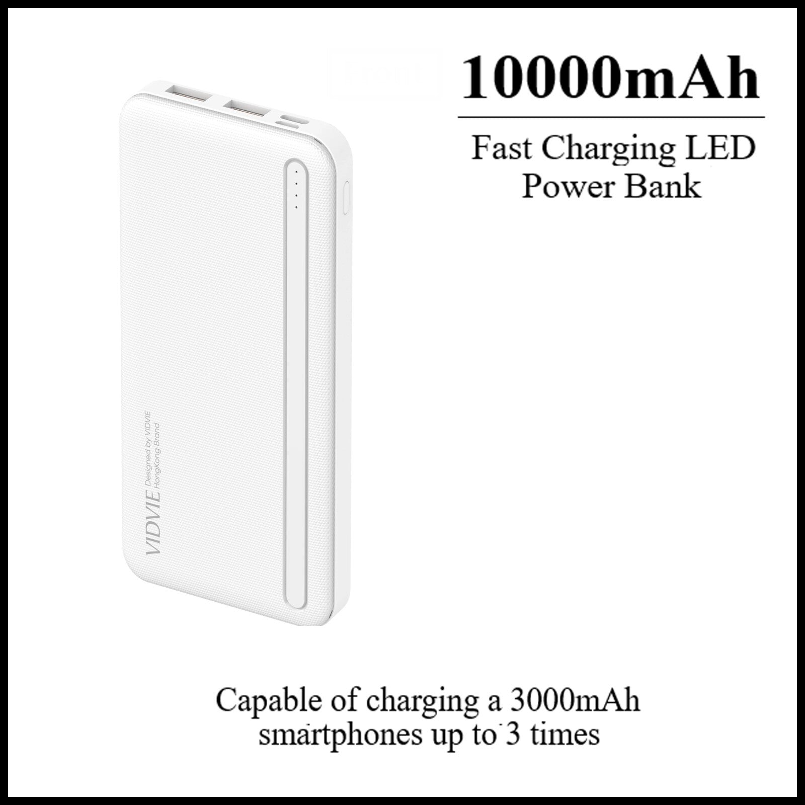 For Vidvie (PB773) 10000mAh LED Power Bank Fast Charging