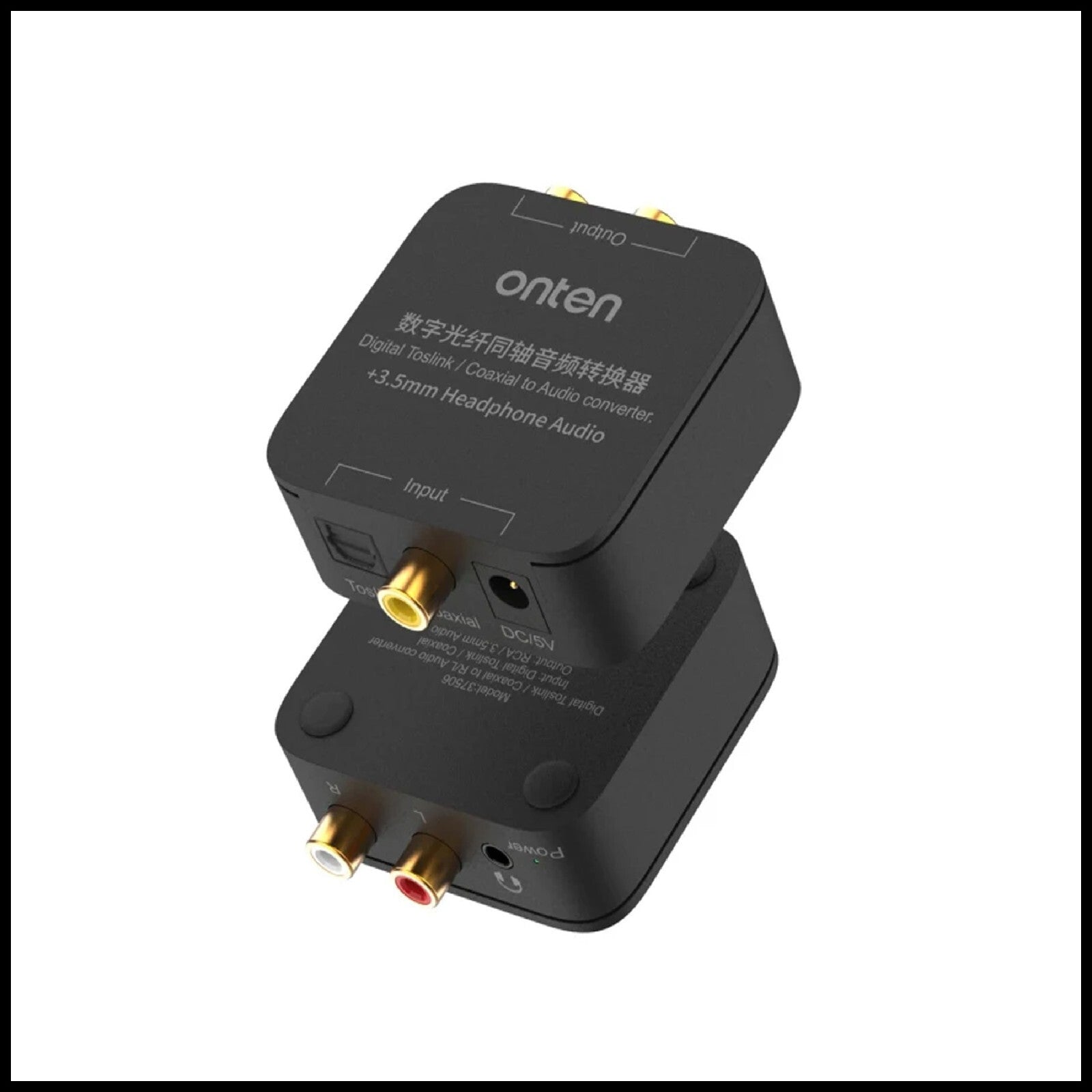 ONTEN Digital Optical Toslink / Coaxial to RCA R/L 3.5mm Audio Converter Adapter