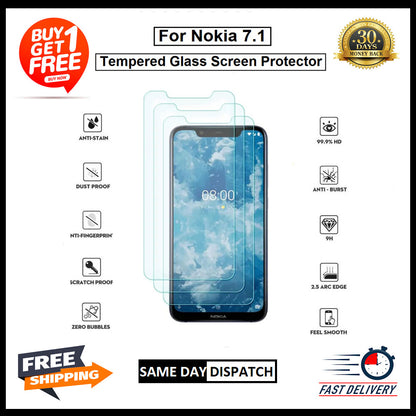 2X For Nokia 2.3/2.4/3.1/3.2/3.4/4.2/5.3/6.2/7.1/7.2/8.1Tempered Glass Protector
