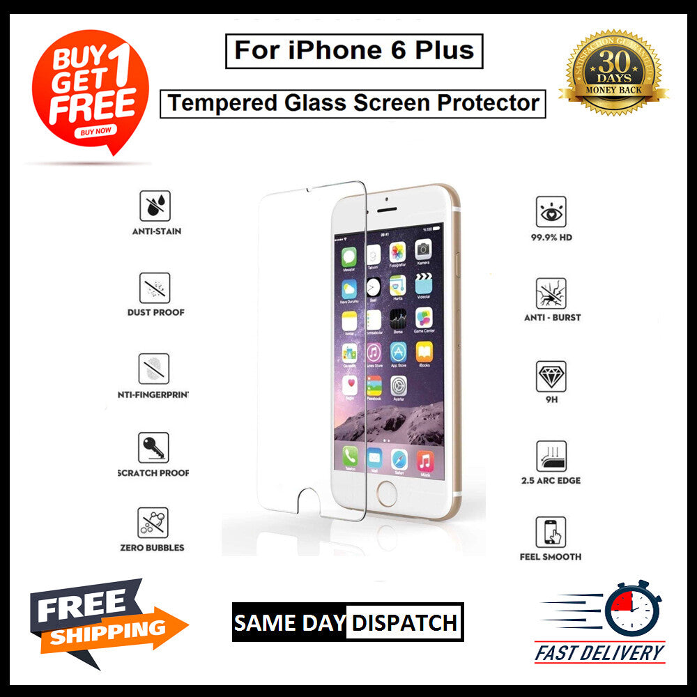 2 Pack Of For iPhone 6 /6s /6+ /6s+ /7 /7Plus /8 /8Plus Tempered Glass Protector
