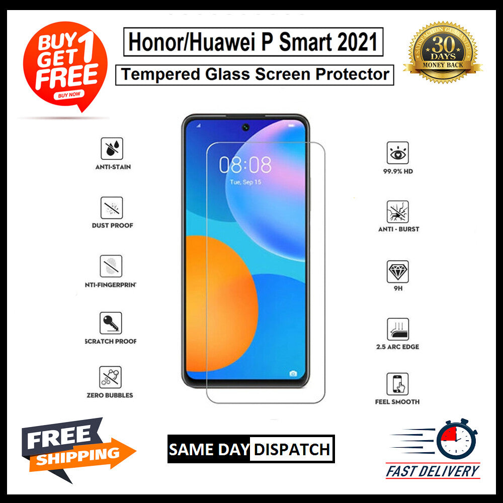 2 Pack Huawei P8 P10 P20 P30 Lite Psmart 2019 2020 2021 Tempered Glass Protector