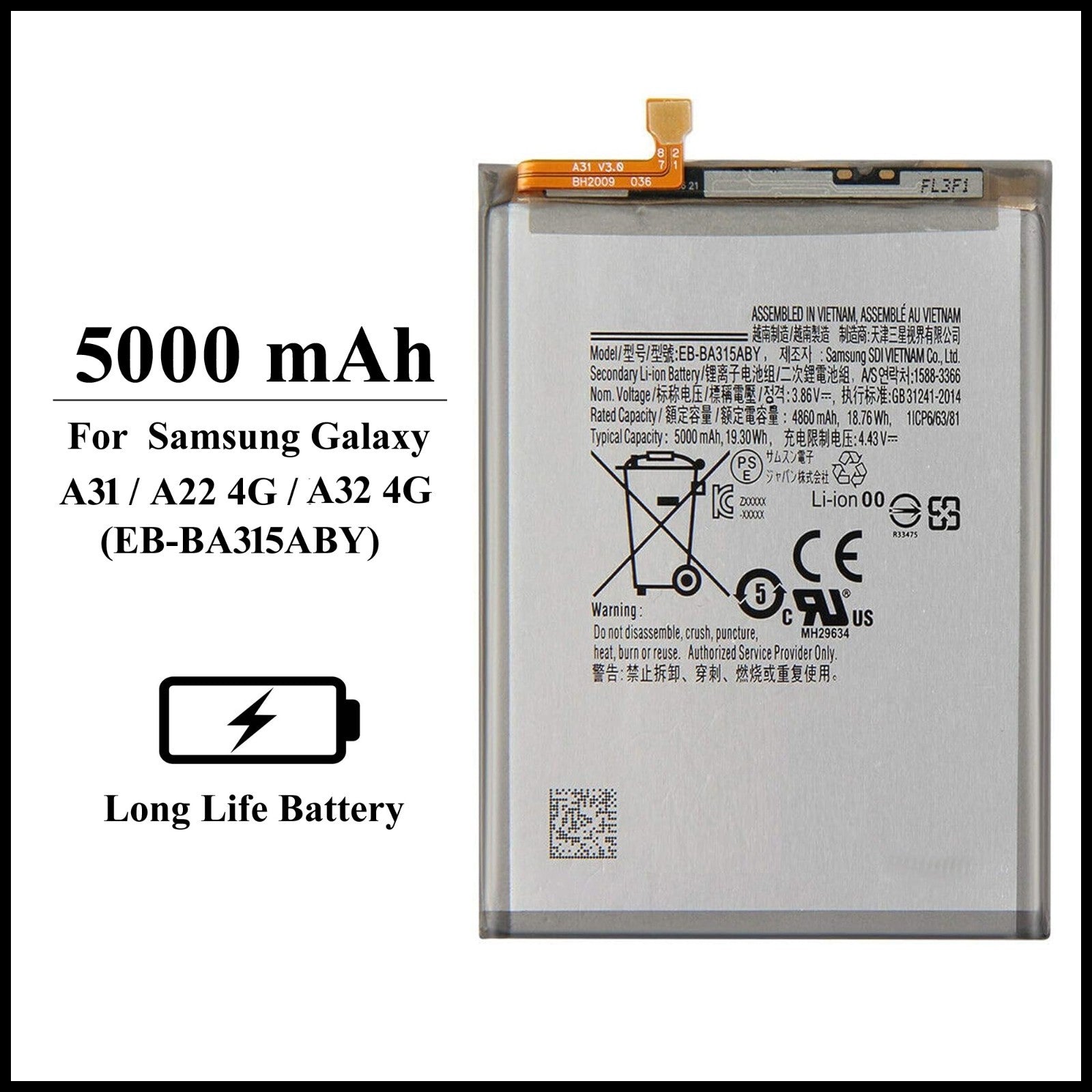 For Samsung Galaxy A31 / A22 4G/ A32 4G 5000mAh+ Internal Replacement Battery