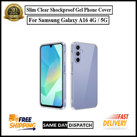 For Samsung Galaxy A16 4G / 5G Slim Clear Shockproof Gel Phone Cover