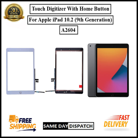 For Apple iPad 10.2 (9th Gen) A2604 Touch Digitizer With Home Button Replacement