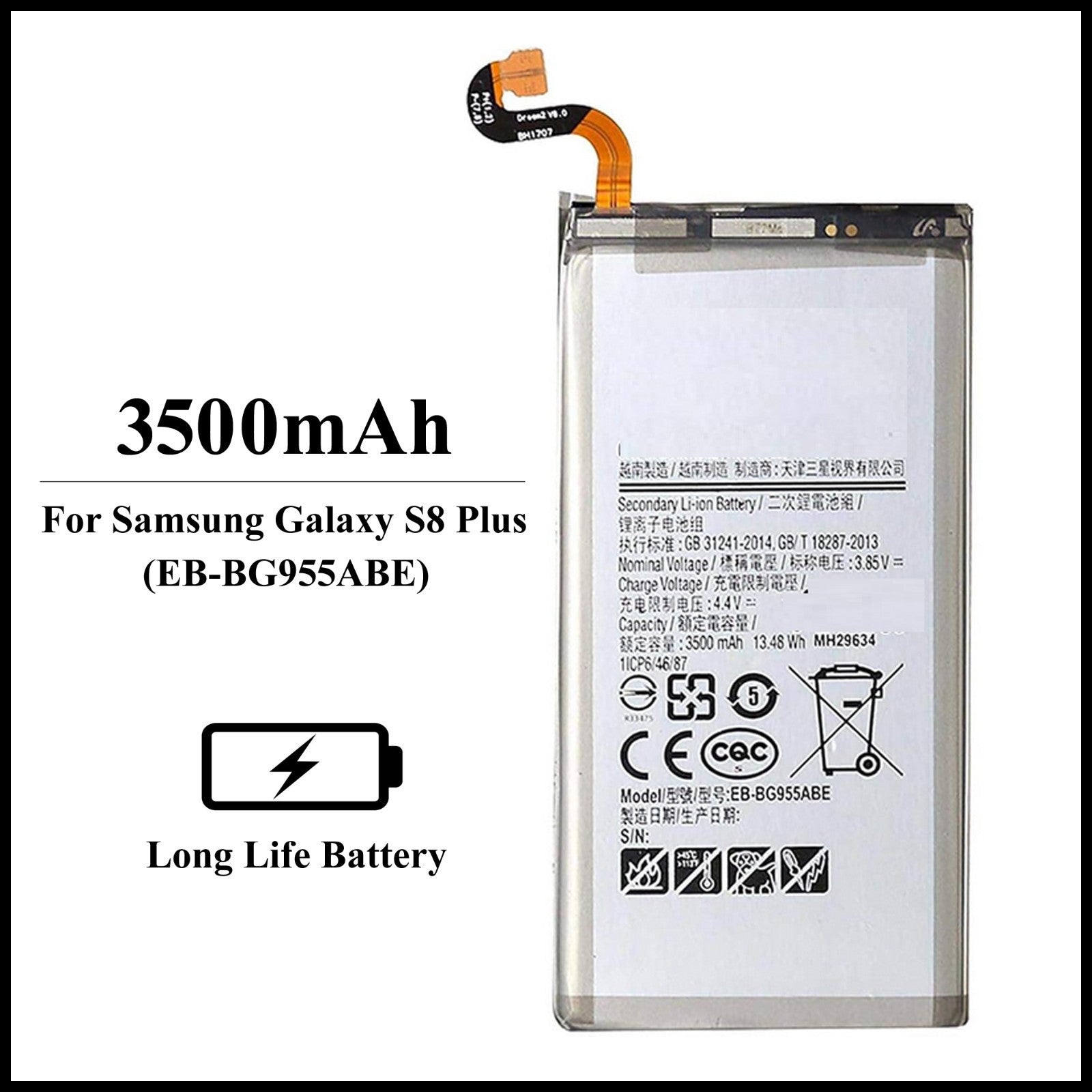 For Samsung Galaxy S8 Plus ( SM-G955F ) 3500mAh Internal Replacement Battery