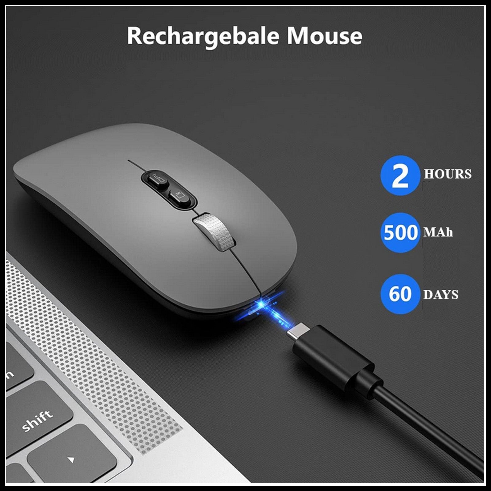 For Dadu Ultrathin Wap USB + Bluetooth Wireless Mouse-3 Mode Connection Silent