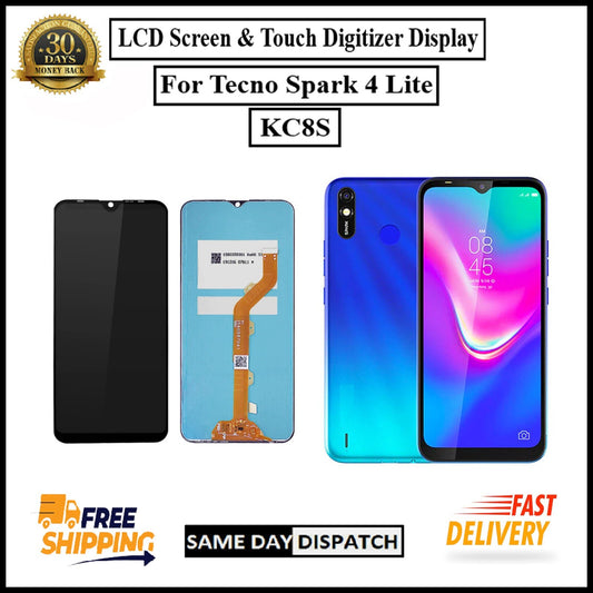 For Tecno Spark 4 Lite / KC8S  LCD Display screen Touch Digitizer Replacement