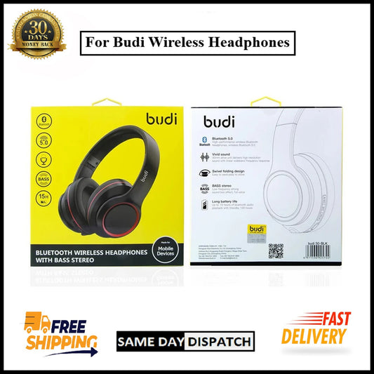 For Budi Bluetooth Wireless Headphones With Bass Stereo