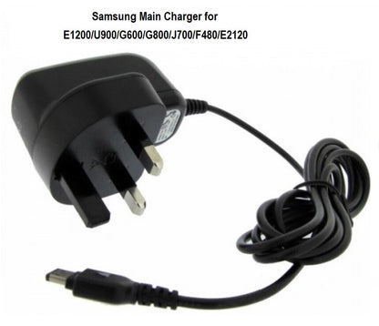 Genuine Samsung Main Charger for E1200-U900-G600-G800-J700-F480-E2120